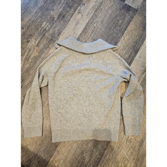 Talbots cableknit full zip cardigan sweater jacket womens meduum gray petite - Picture 6 of 6